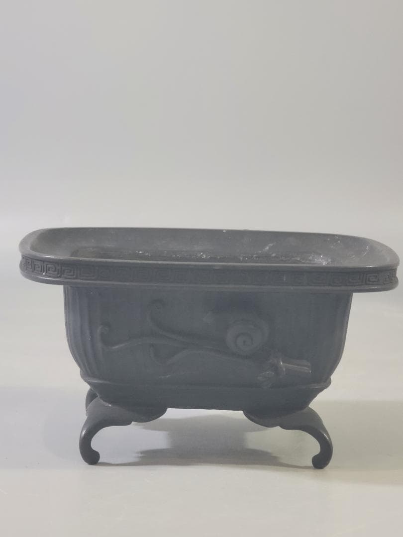 古銅 四方 筆洗 在銘 時代物 DT639