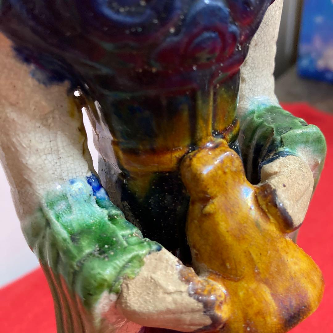 レトロ　アンティーク　　　　　　　　　　　　　古玩中国唐三彩女性俑　（年代不明）