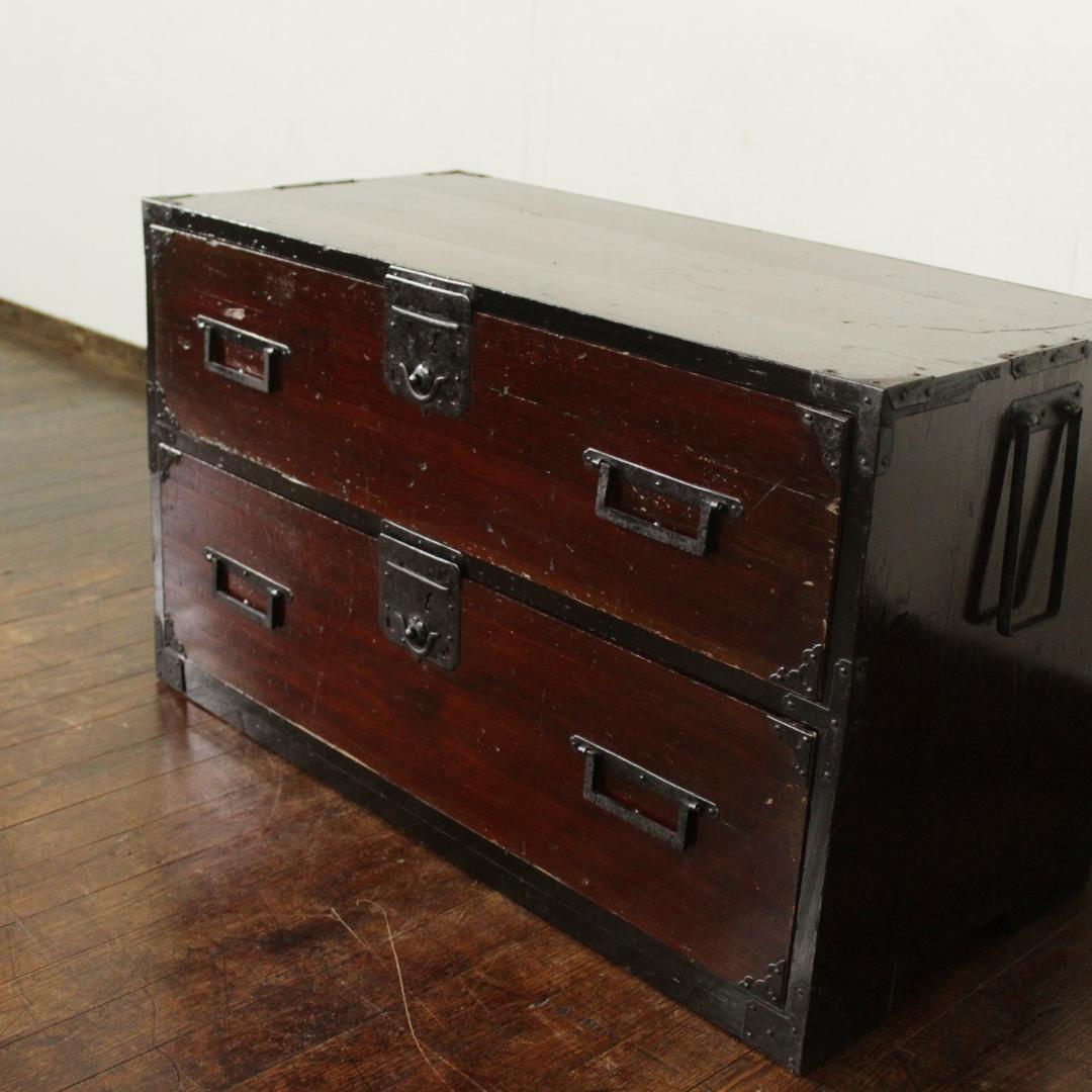 明治期 前桐 時代箪笥 丸金具 和箪笥 ローボード