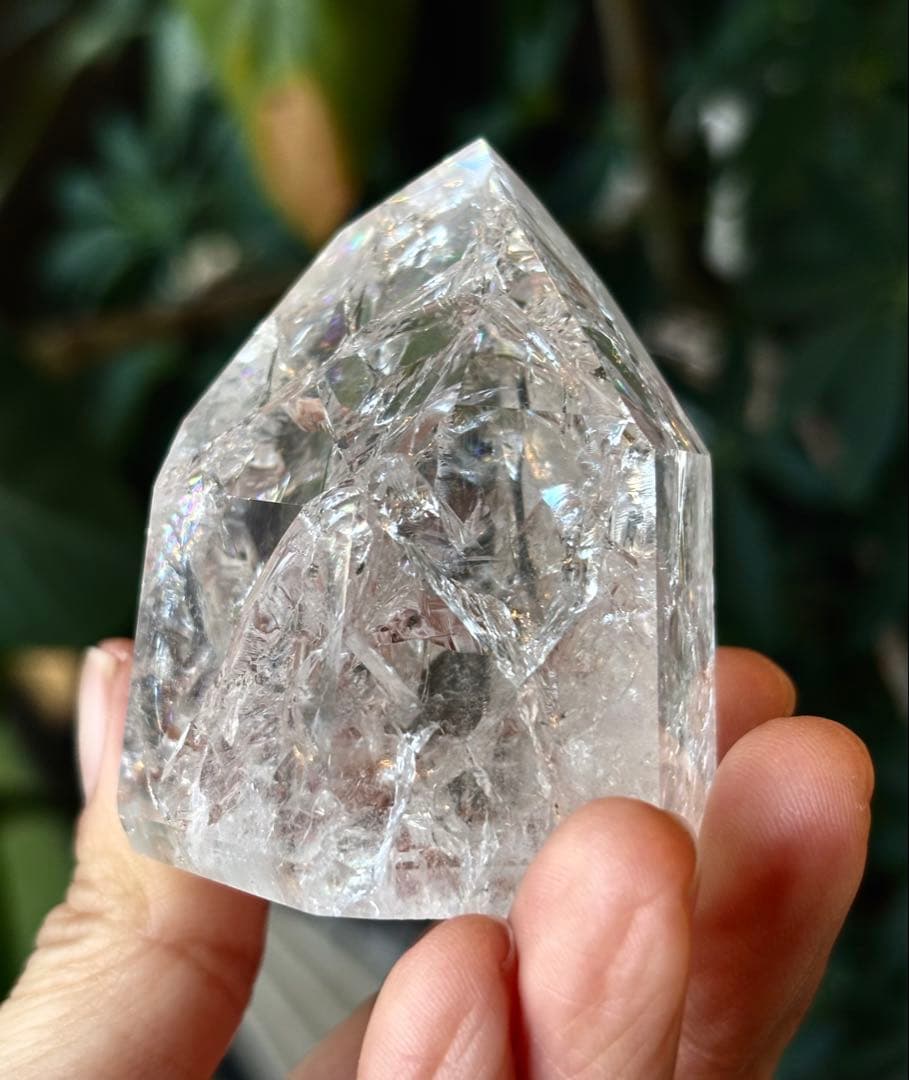 クラック水晶　天然水晶ポイント　ブラジルバイーア産　ツーソン新着　インテリア鉱物