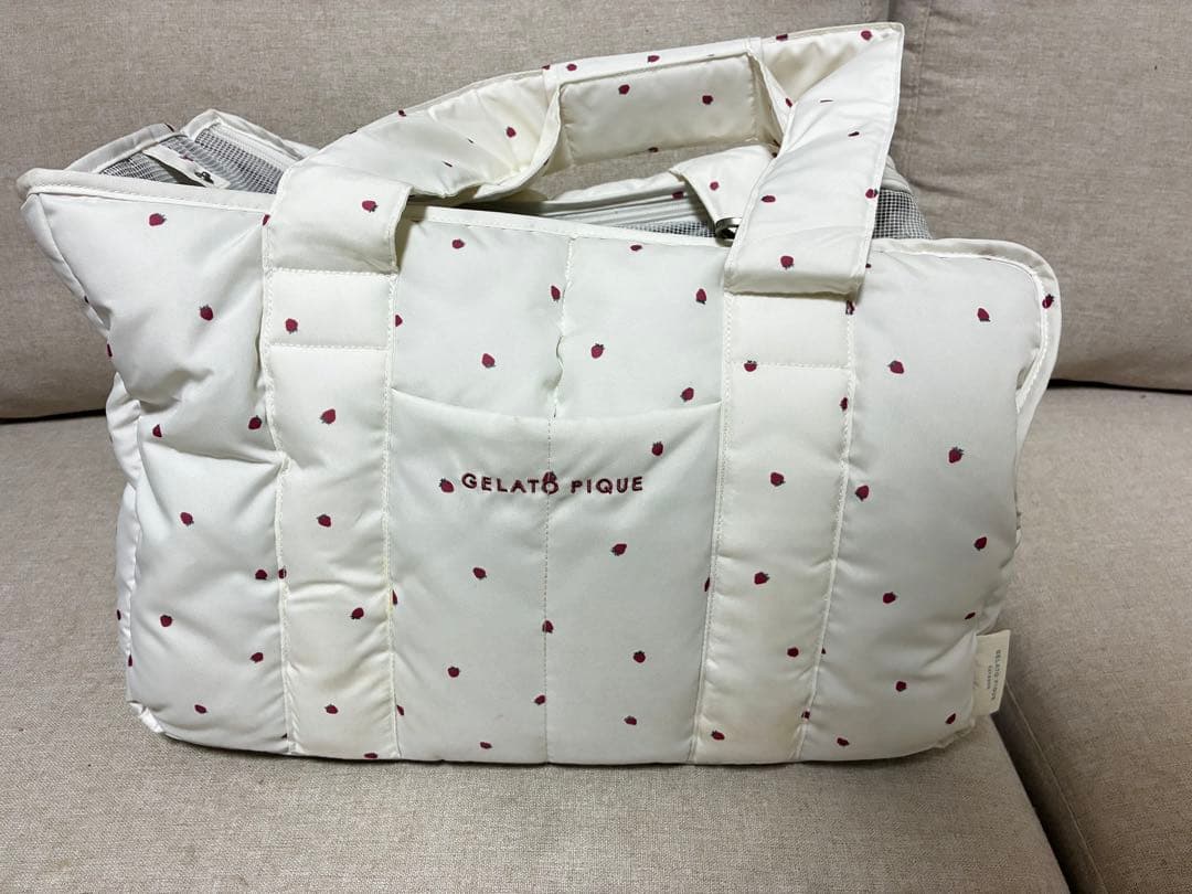 【CAT&DOG】【販路限定商品】ストロベリーキルティングキャリーバック