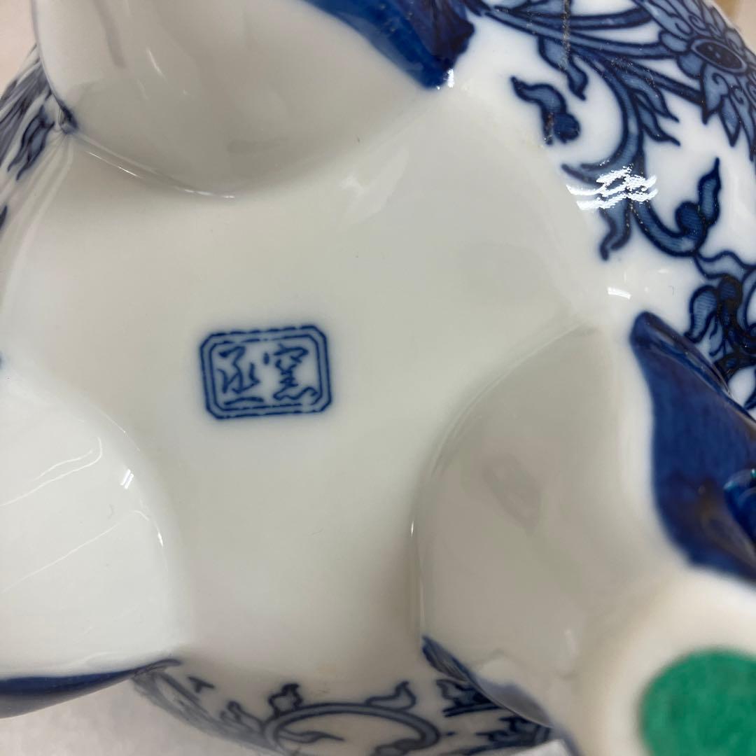 茶道具　香炉　染付香炉　烝窯製　共箱　N223AK