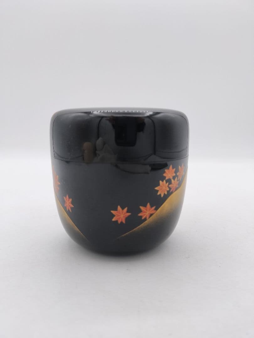 c685 棗 紅葉山蒔絵 堂畑勝峰 木箱 茶道具 古物