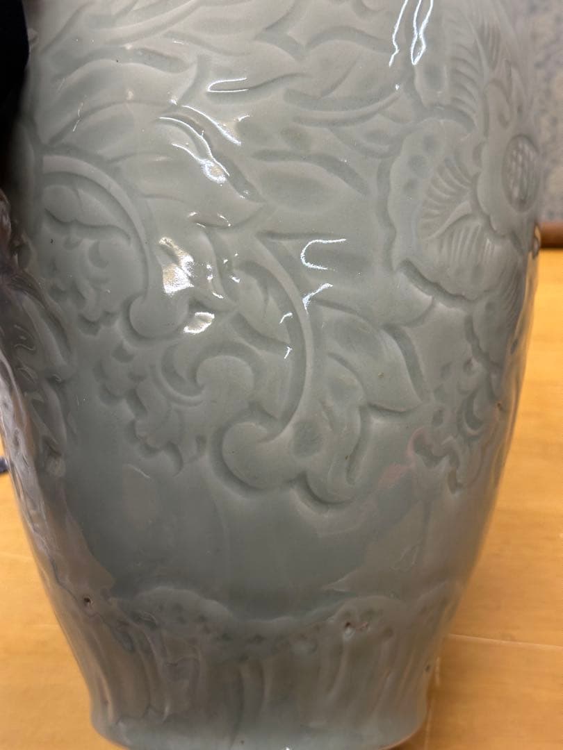 龍泉窯花瓶 青磁 花器 置物 古美術