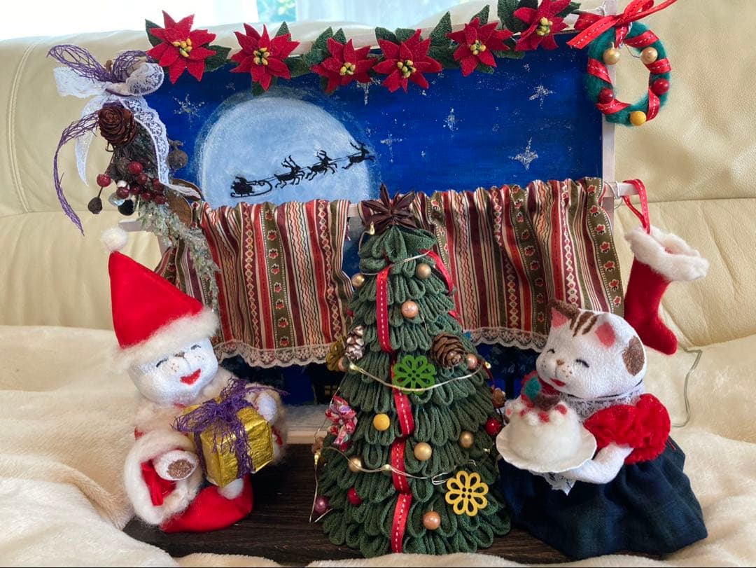 ブス姫、ねこ、クリスマス、クリスマス人形、創作人形、クリスマス置き物