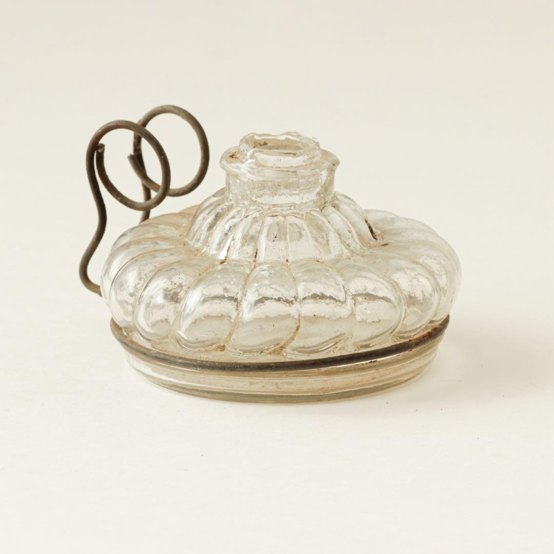 レトロ　気泡　ランプ　ガラス　瓶　花瓶　一輪挿し