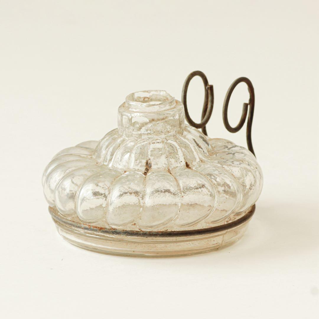 レトロ　気泡　ランプ　ガラス　瓶　花瓶　一輪挿し