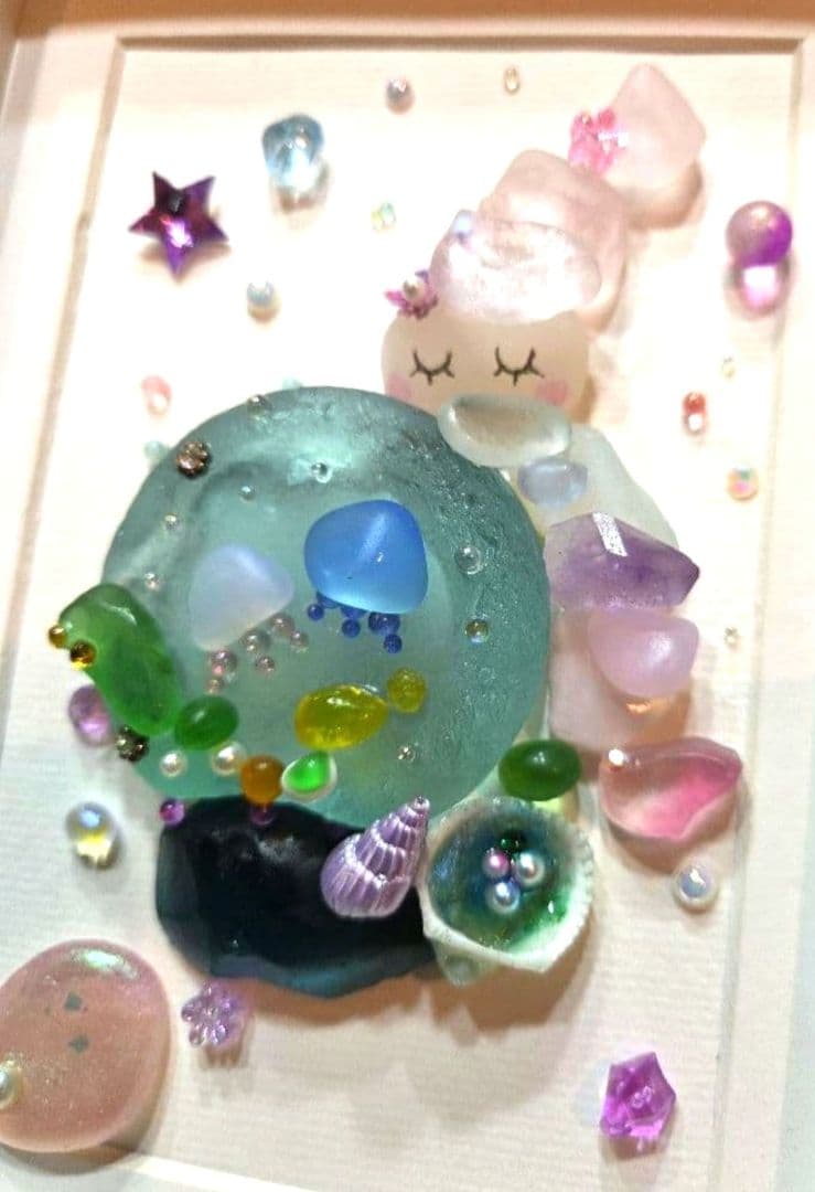 再販不可♡レアシーグラス♡シーグラスアート♡オーシャンアート♡ヒーリングアート♡