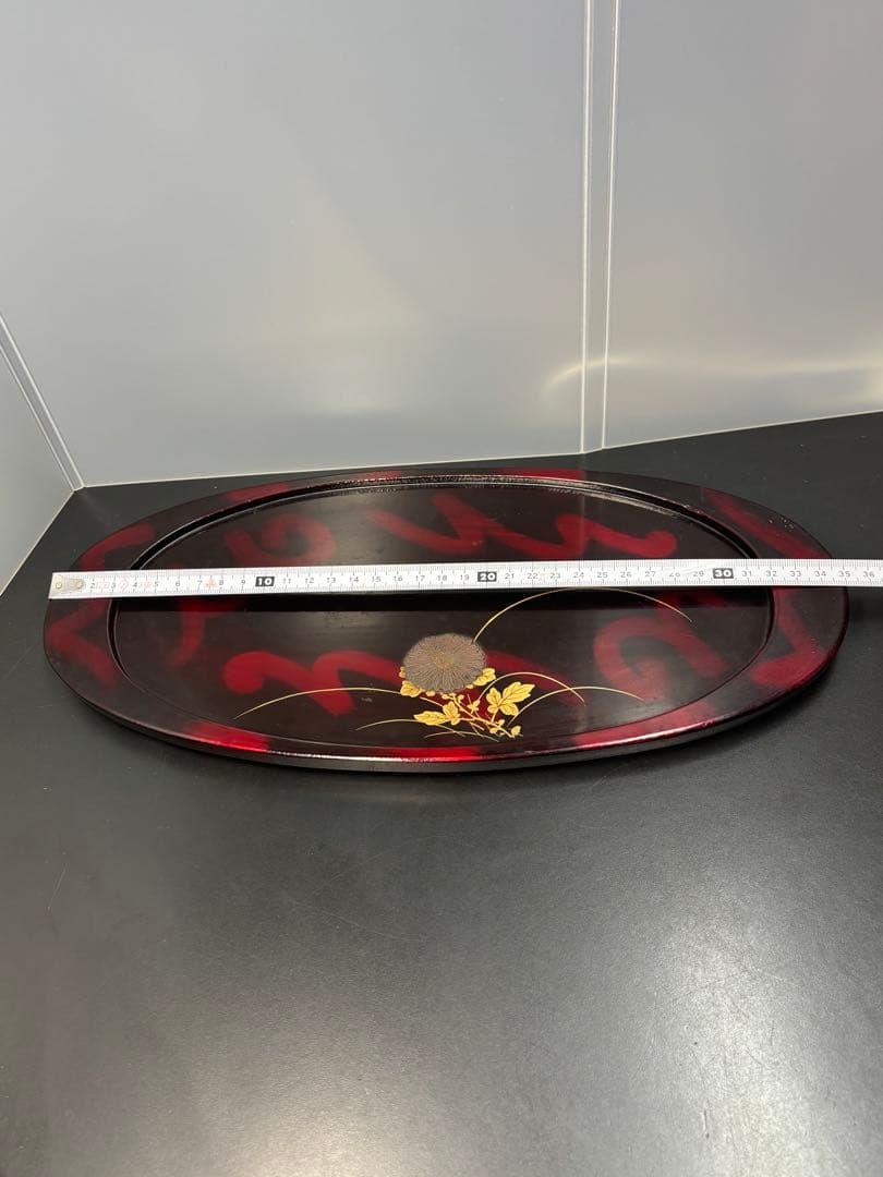 高蒔絵 金蒔絵 明治期 漆器 花草蒔絵 骨董品 お盆 時代物 菊
