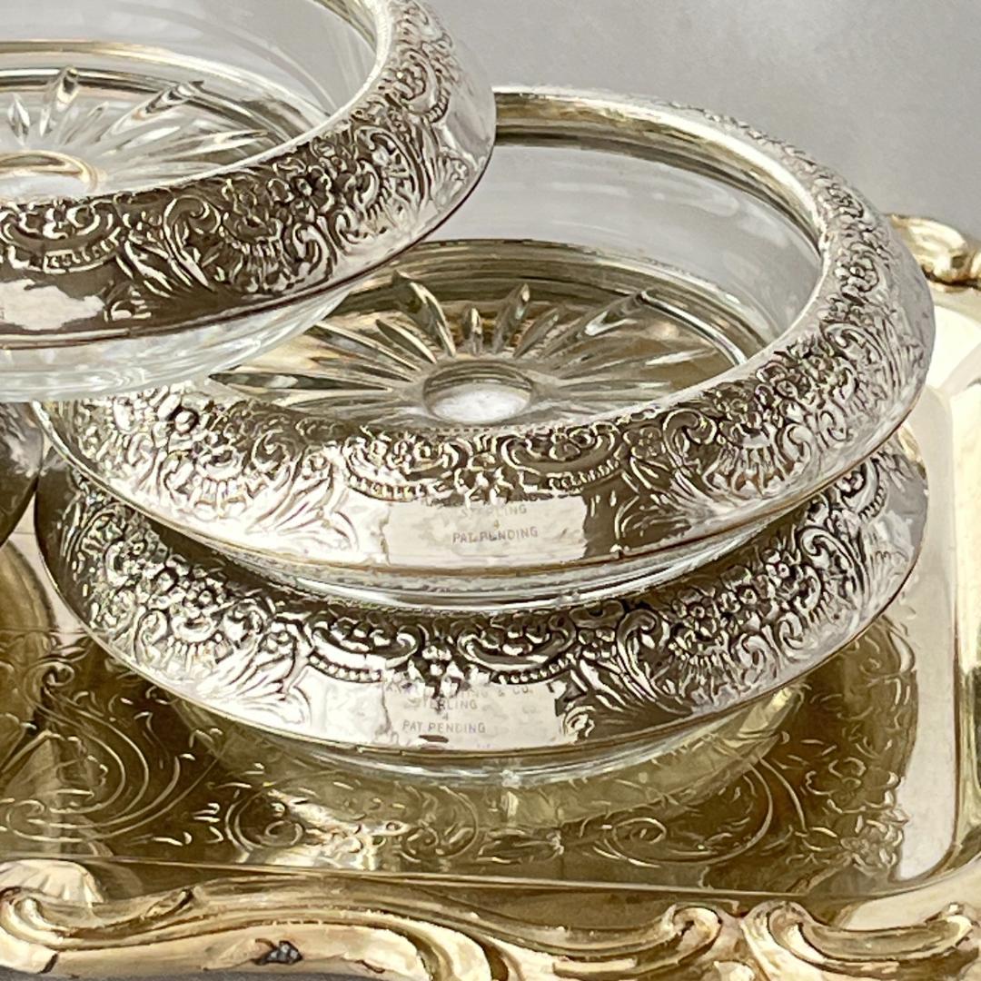 【FRANK M. WHITING】 【純銀/ガラス】コースター 5個組