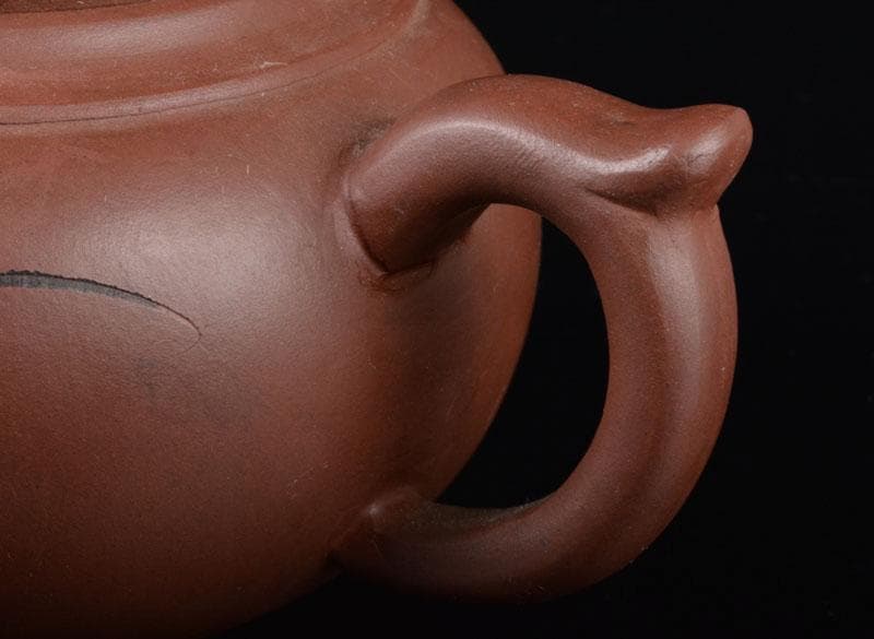 中国　南恵勝制　紫砂　朱泥　漢詩草文　急須　茶壷　C　R5345