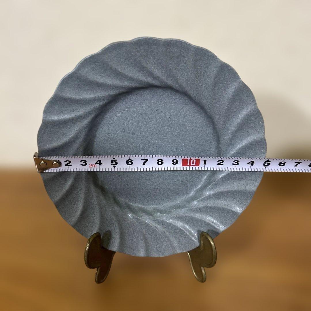 【美品】山本拓也　八角皿　黒　L M 流線輪花皿 グレー　3点セット