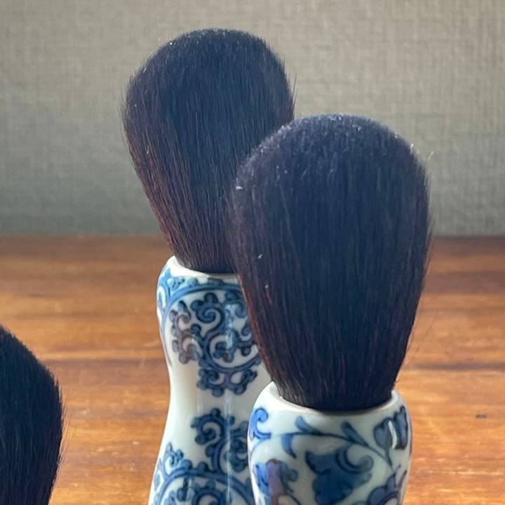 qusavi 貴祥窯×竹宝堂 熊野化粧筆★ 染付間取唐草-2　新品未使用