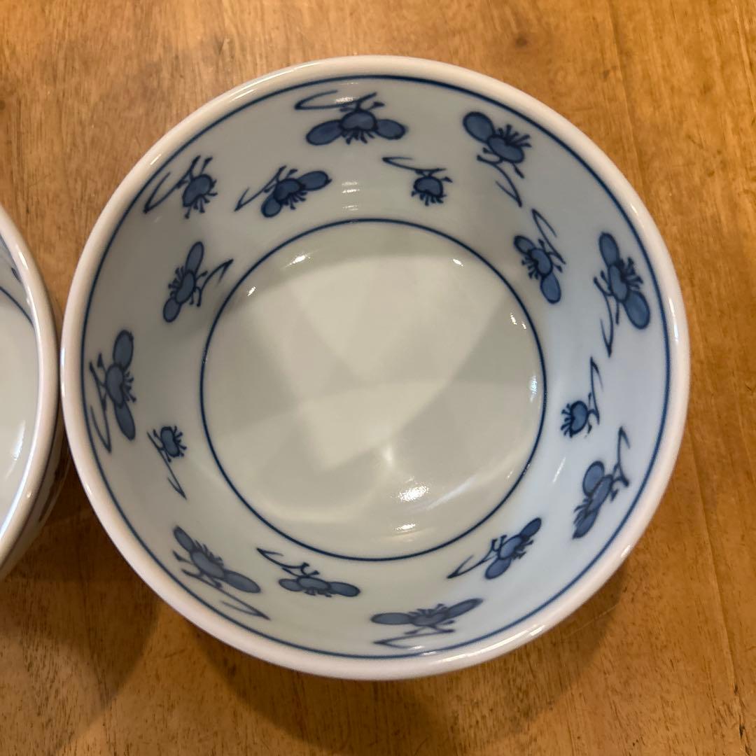 源右衛門窯　染付梅花飯椀　二つ