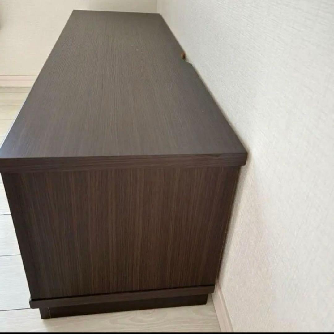 ニトリ　ダークブラウン テレビ台 ガラス扉付き