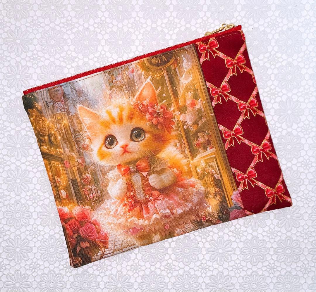 フラットポーチ♡わんこ＆にゃんこ