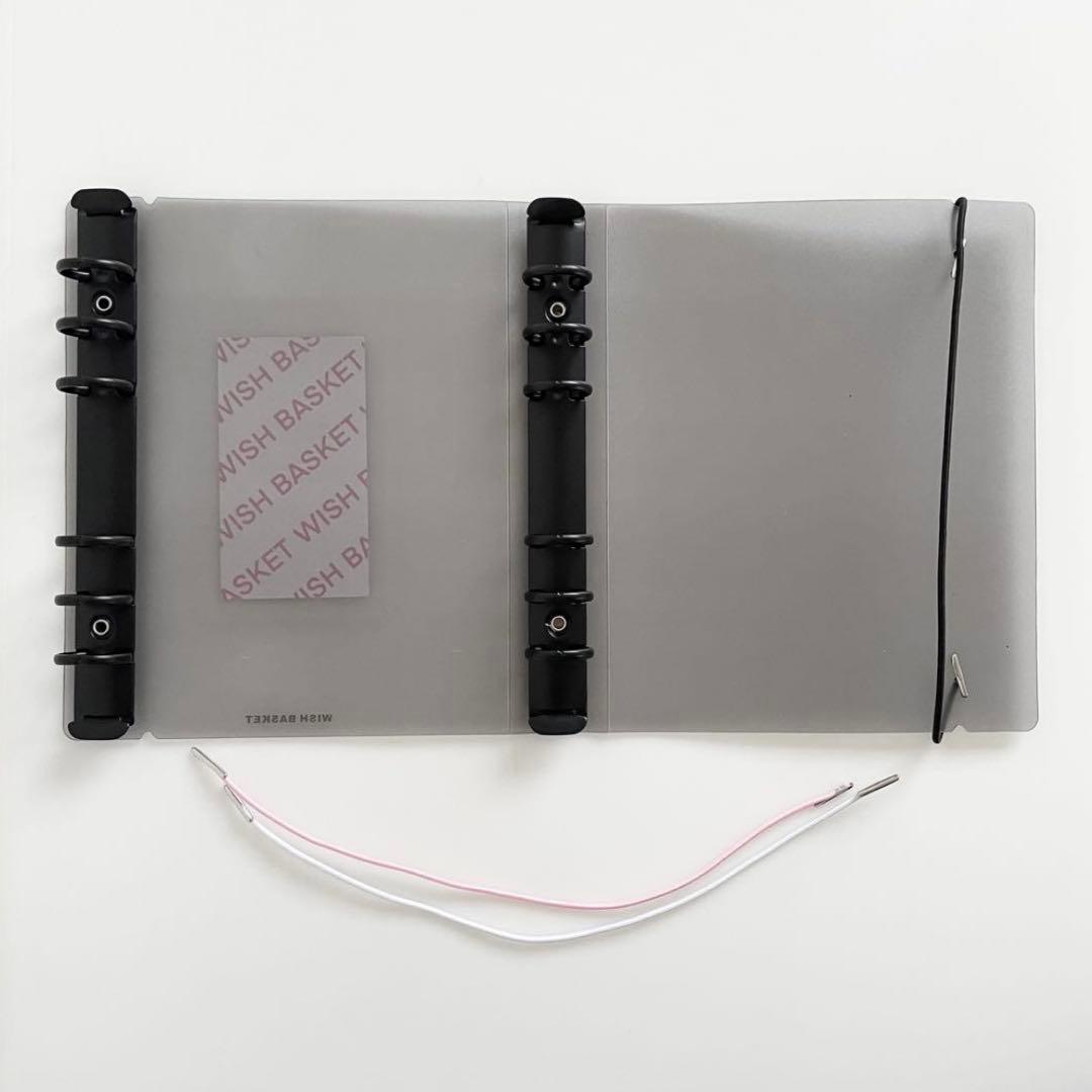 早い者勝ち　韓国　バインダー　貯金　カバー　ダブルリングバインダー　黒　7