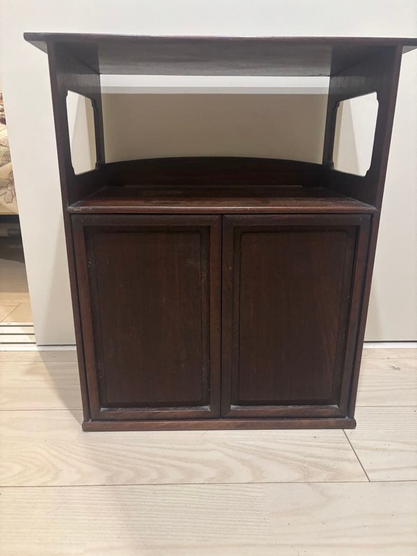 木製キャビネット ダークブラウン レトロ