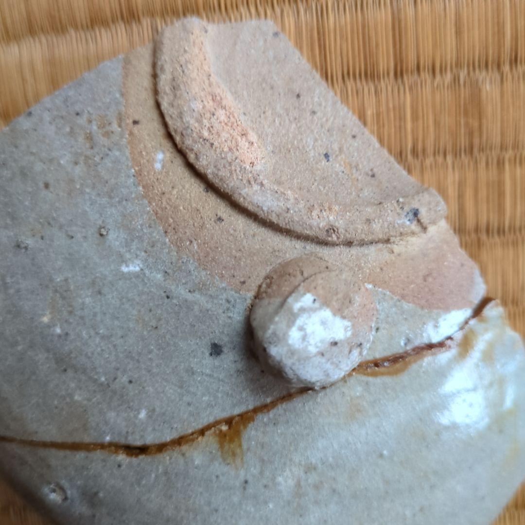 陶器の花模様の破片　古唐津の陶片　焼山窯発掘品