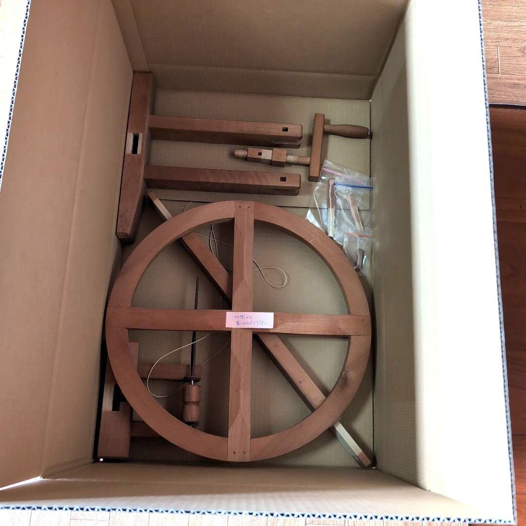 T-1004　【中古品】木製　手動管巻き機　機織り道具