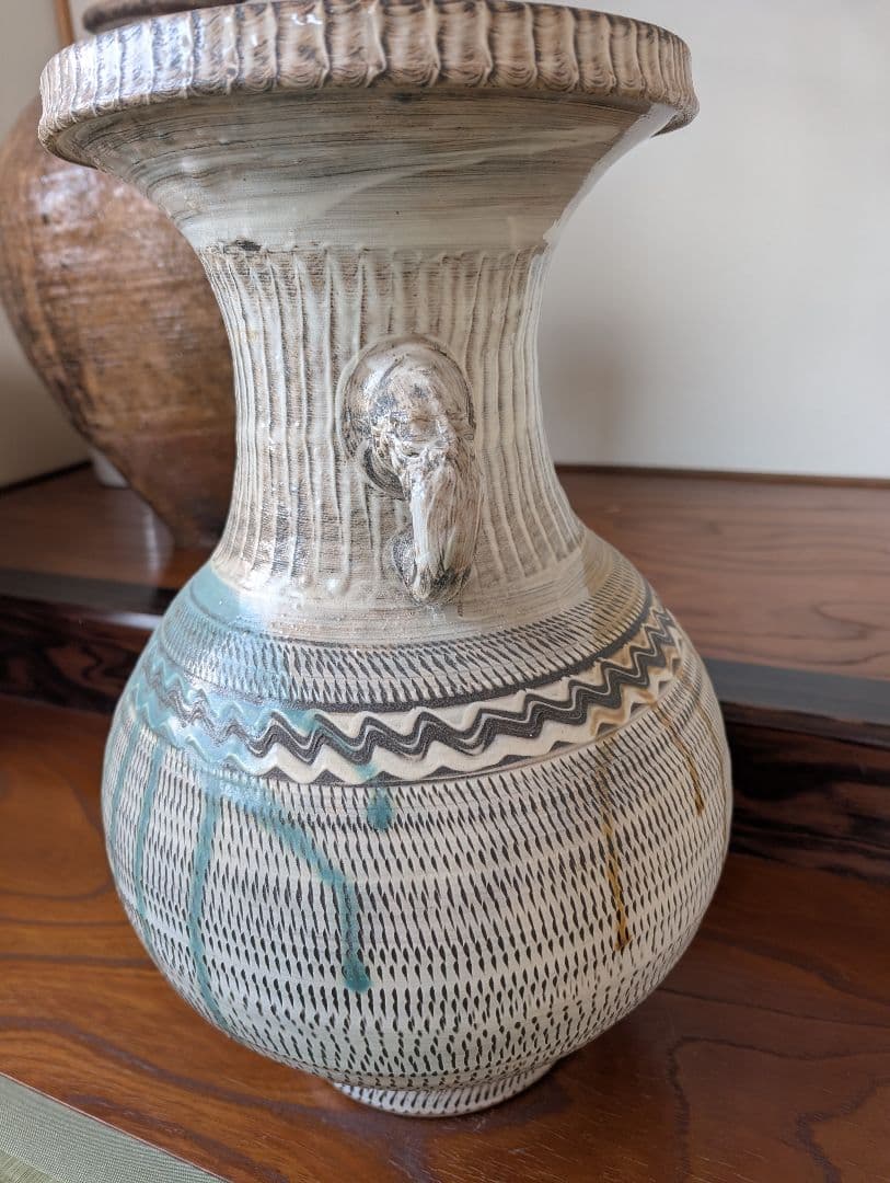 小鹿田焼　壺　高さ45センチ