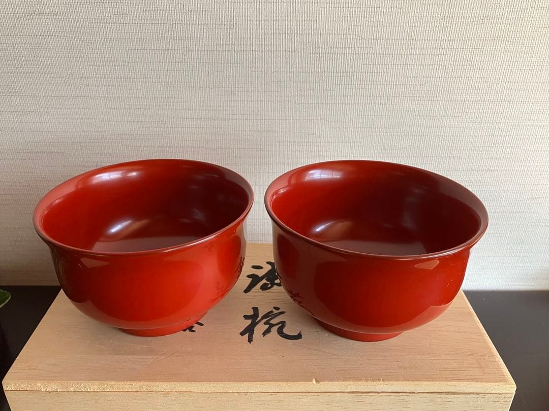 ＊ジャスミンさま専用＊　　　　　　　輪島塗　御椀　お椀　２客　本漆塗　（赤２客）
