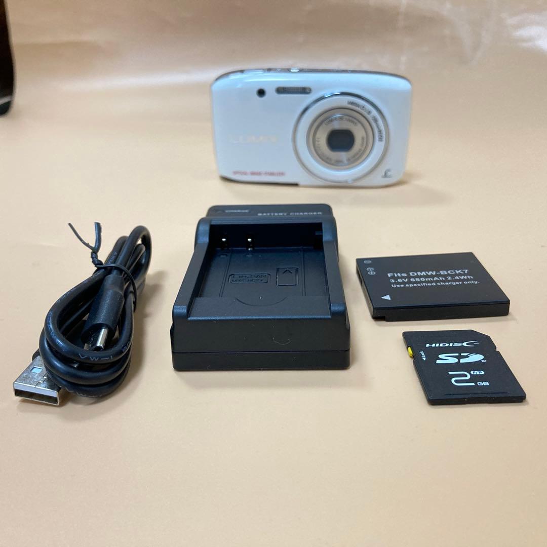 ◻︎SDカード付き パナソニックLUMIX DMC-S2 ホワイト色　デジカメ