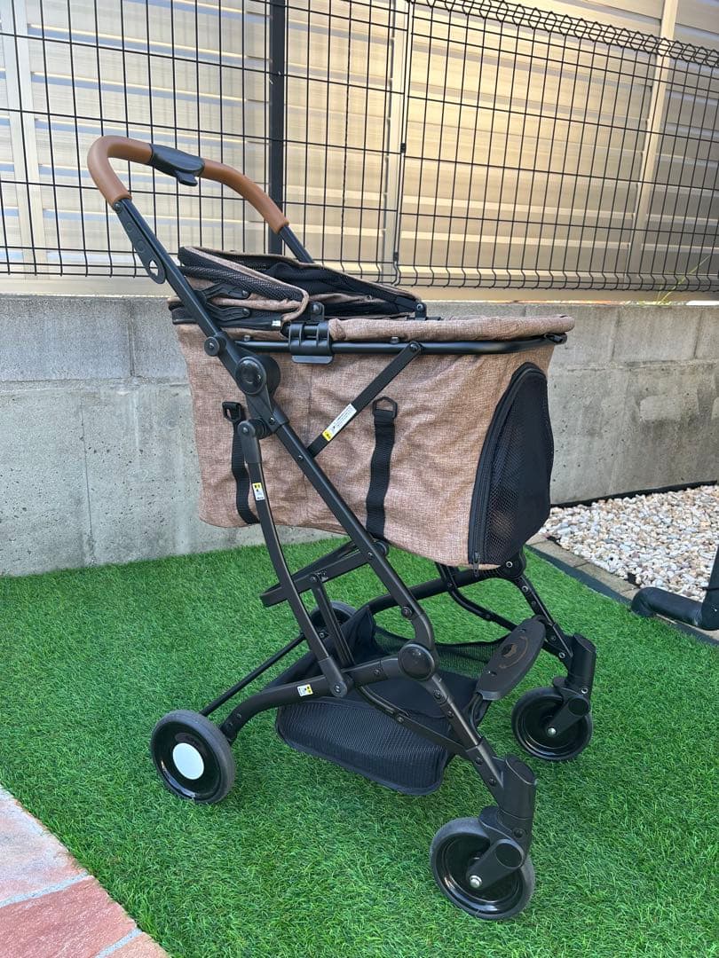 犬用ペットカート　ブラウン　折りたたみ式