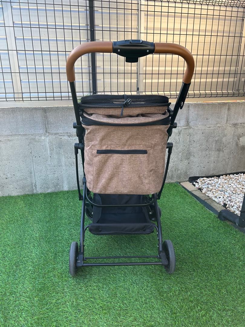 犬用ペットカート　ブラウン　折りたたみ式