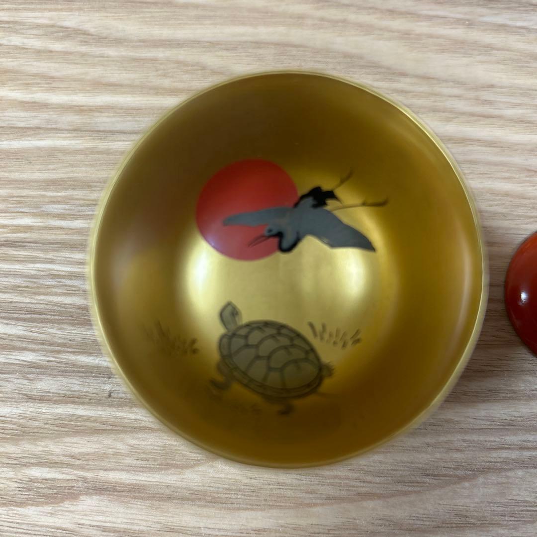 輪島塗　蒔絵　金魚　盃洗　鶴亀　盃杯　骨董品　美術品　工芸品