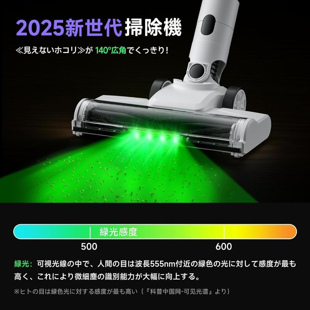 掃除機 コードレス 75kPa強力吸引 自立式 55分 LED 軽量 1.2L