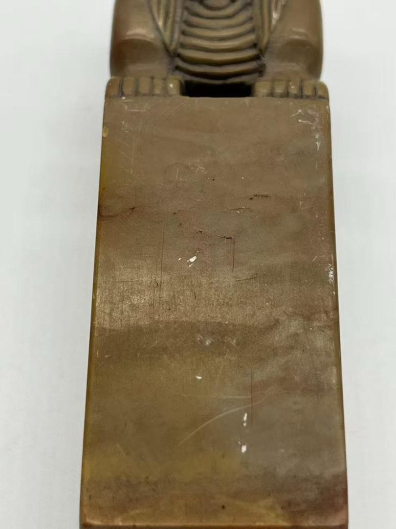 青田石瑞獣鈕印章 封門青石獣鈕名章 獅子 貔貅朱文「李命」 名章(F-216)