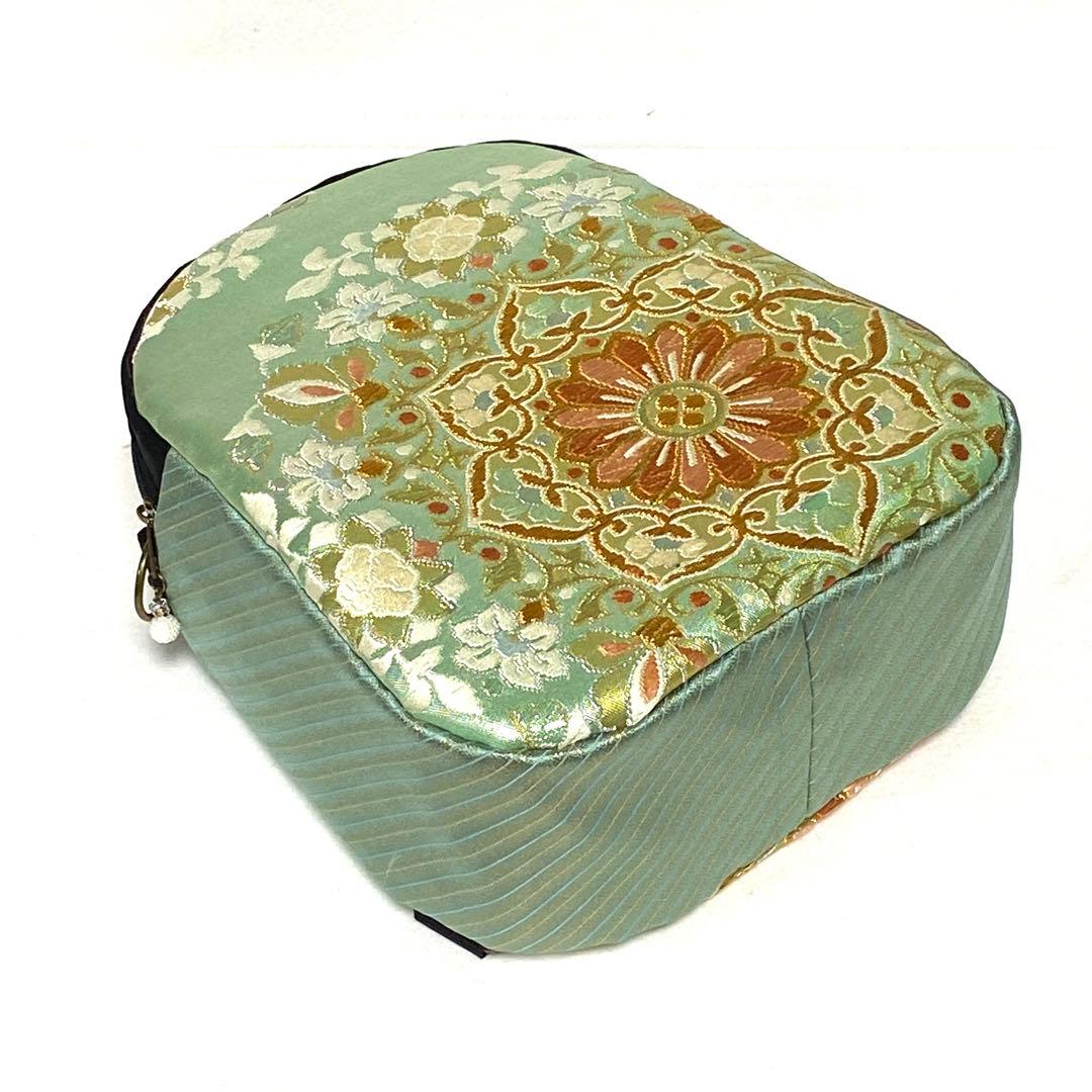 360 帯リメイク　翡翠（ ひすい ）色の3wayバッグ　匿名配送