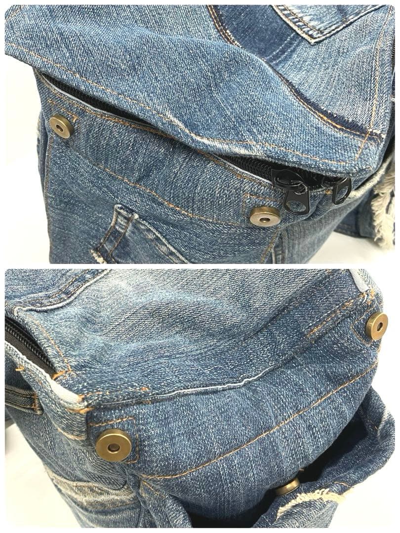 S1-68 美品 Ragstar デニムキャリーバッグ BOX型2way 1点物