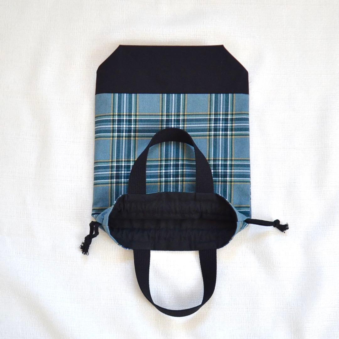 入園入学準備3点セット　レッスンバッグ　お着替え袋　上履き袋　チェック　グリーン