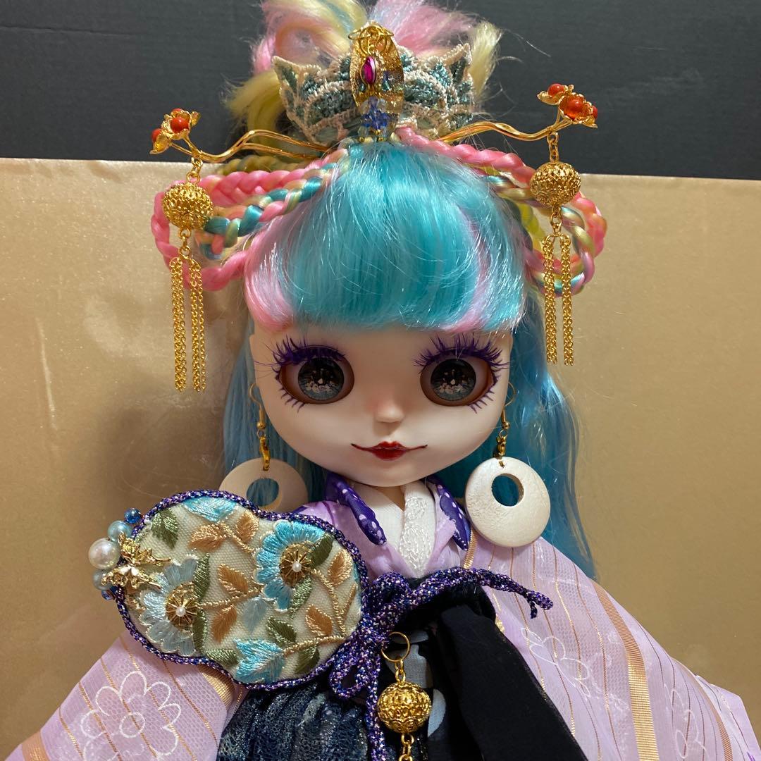 カスタムアイシードール『乙姫様』ピンク&イエロー&水色mixヘア
