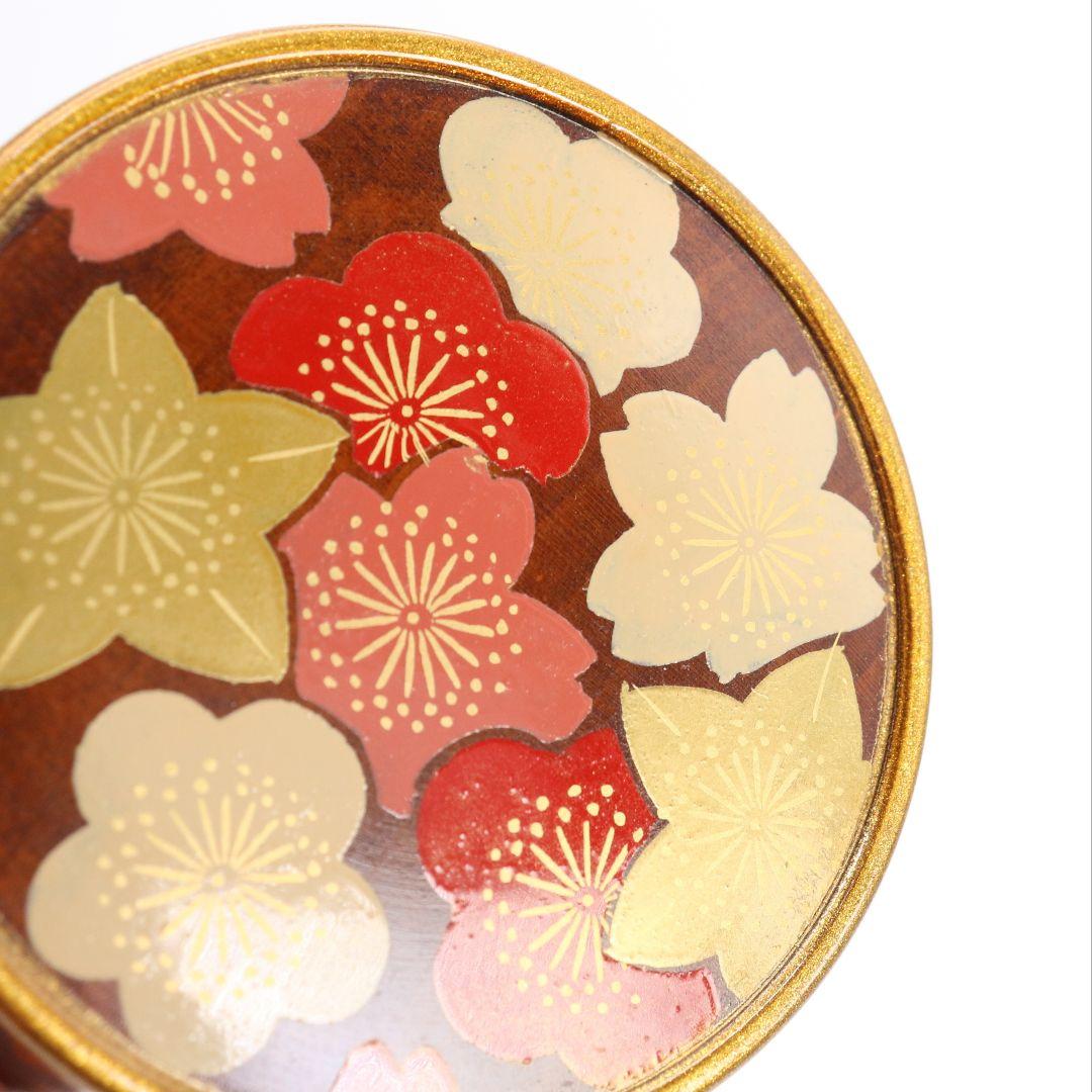 中村湖彩作 春花蒔絵 篭棗 共箱 茶道具　C477　NT6