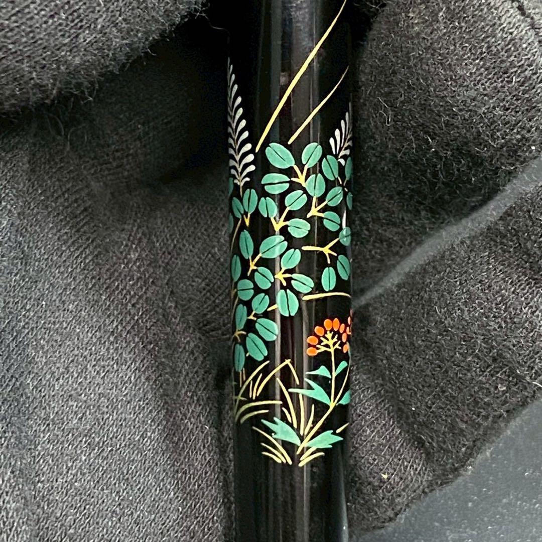 希少 極美品 PILOT パイロット 14K 585 万年筆 漆塗り 平蒔絵 萩