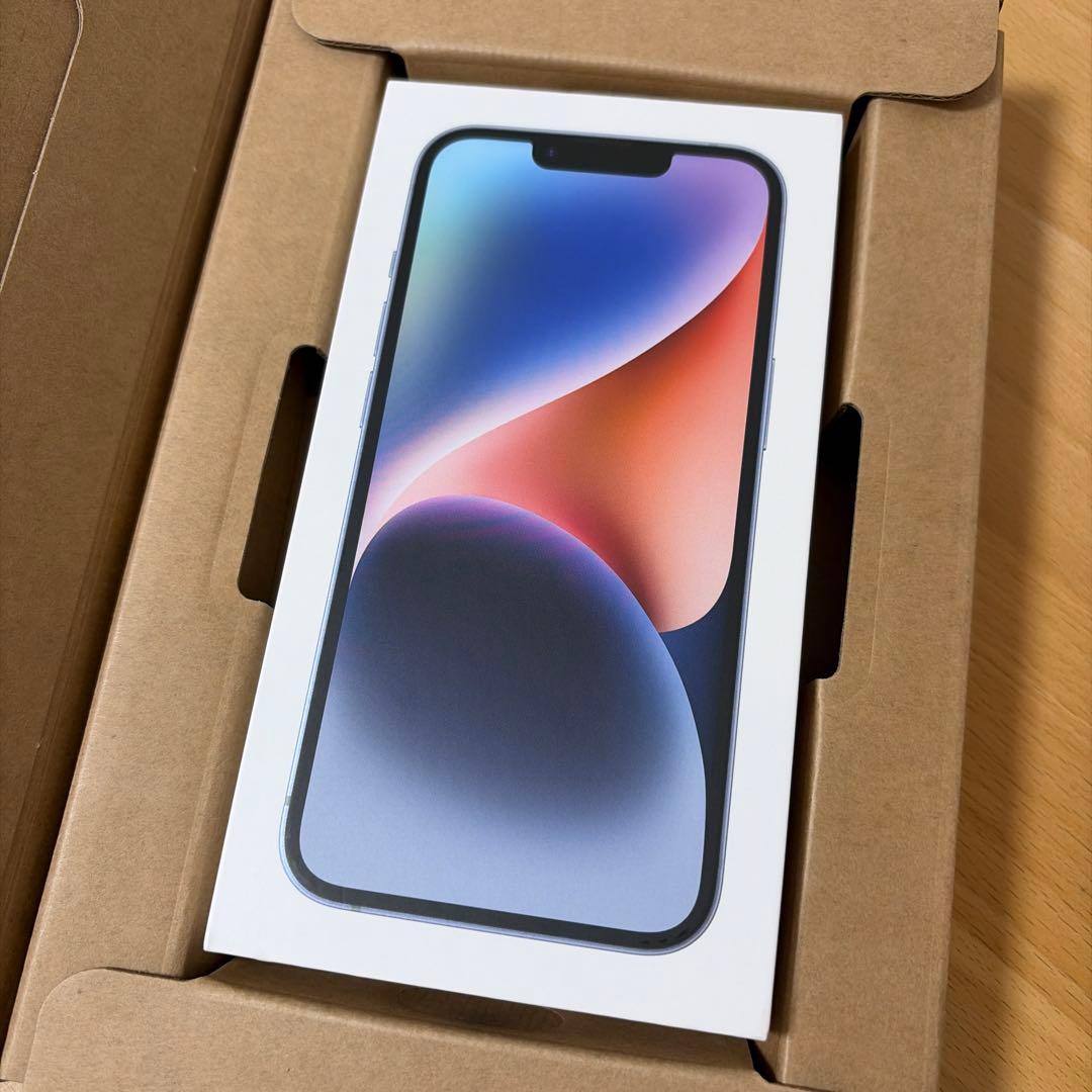Apple iPhone14 ブルー本体 256GB 動作確認済一部ひび割れあり
