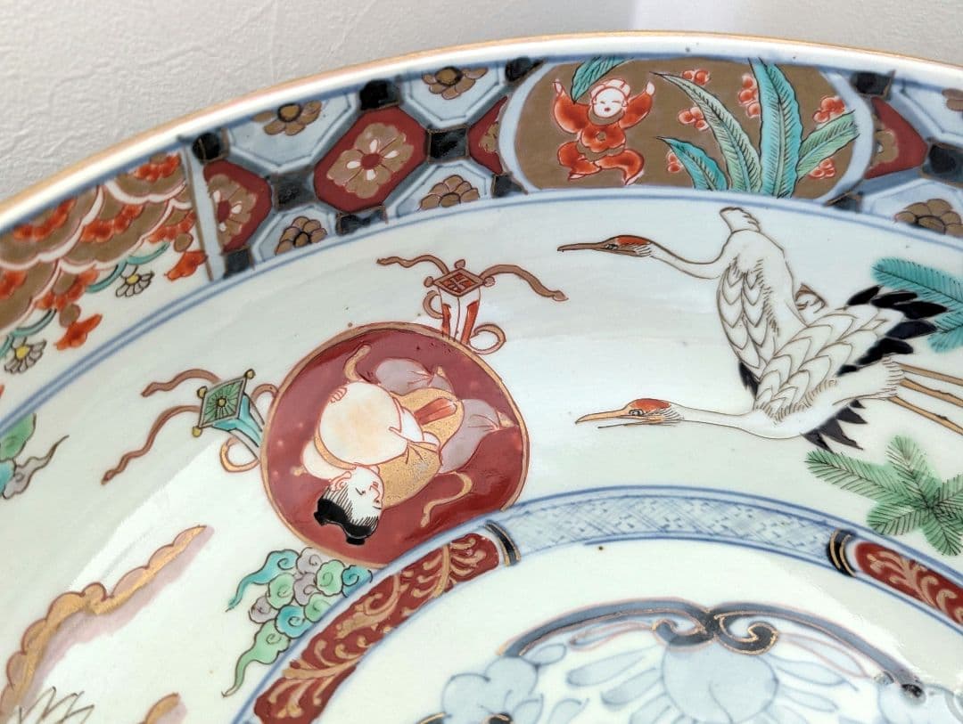 古伊万里　福壽　特大鉢　　一客　約30cm