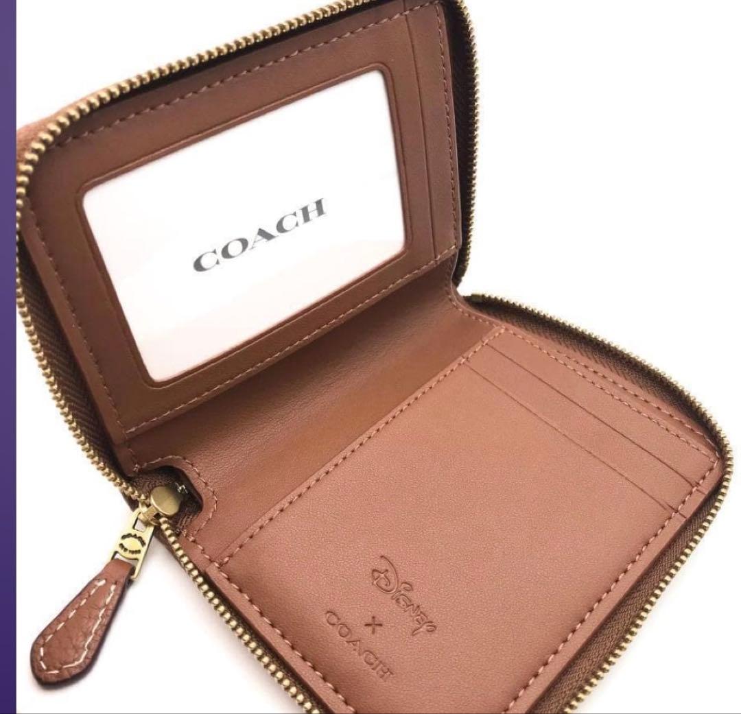 COACHコーチミッキーマウスコンパクトウォレット、シグネチャー