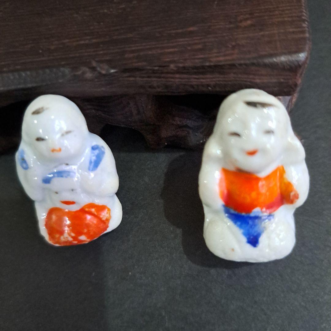 京都　御所人形　貴重品　白磁陶器人形　豆人形　三点セット