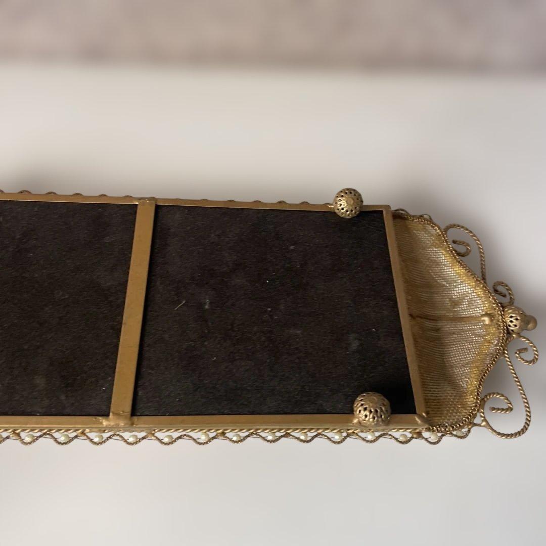 アンティーク装飾ミラー　ミラートレイ　アクセサリートレイ　ヴィクトリア調