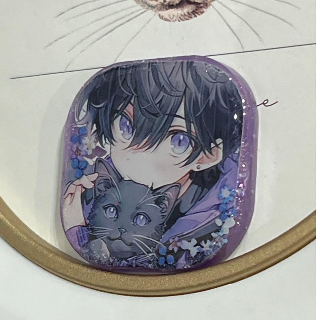 感謝価格(ㅅ´꒳` )パープルアイ黒猫ちゃん レジンヘアゴム