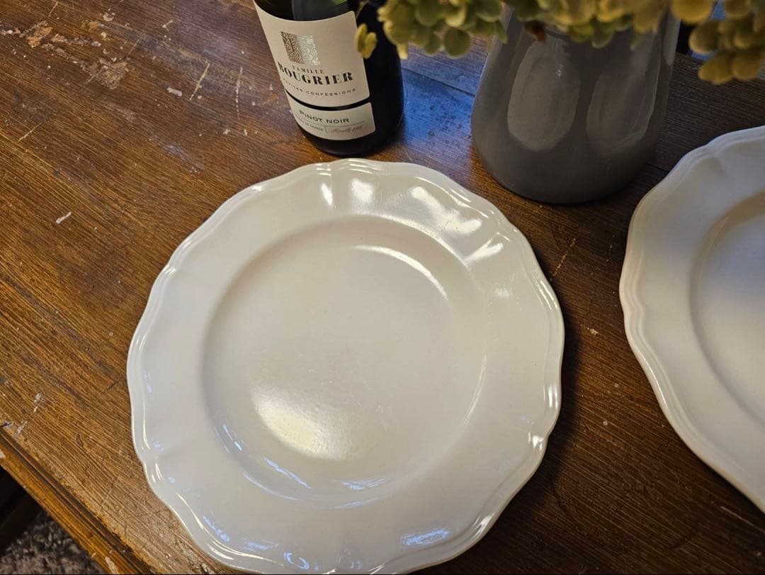 サルグミンヌ 花リム プレート皿　2枚セット　送料込み