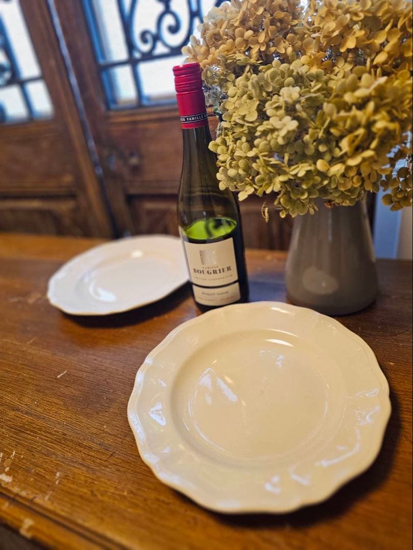 サルグミンヌ 花リム プレート皿　2枚セット　送料込み