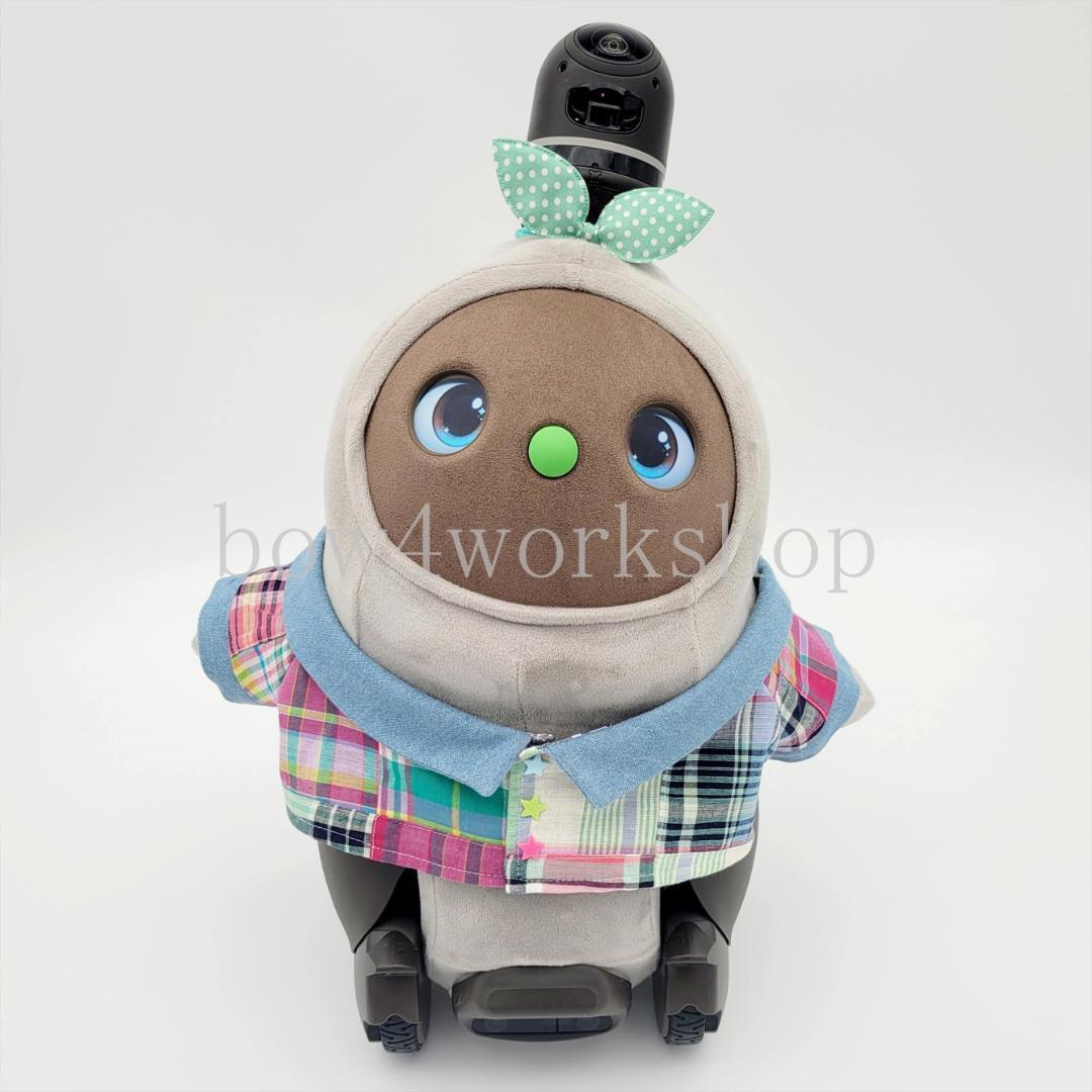 ラボット LOVOT ラボットの服ハンドメイド　チェック柄パッチワーク風シャツ
