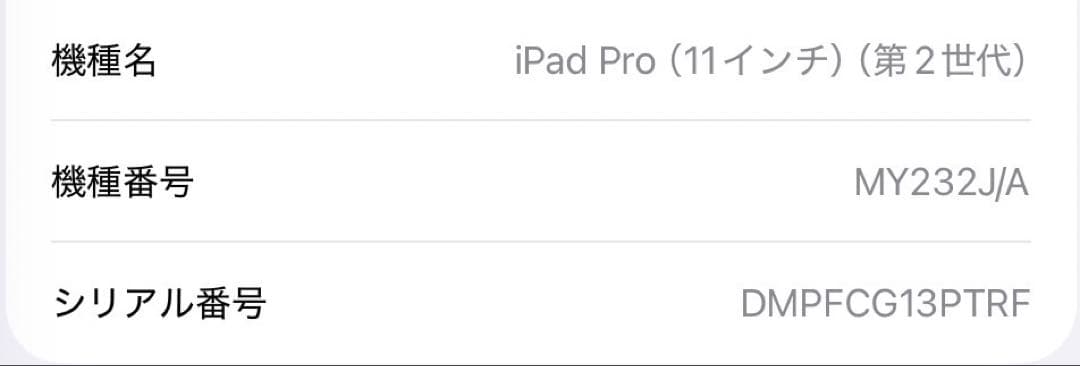 【美品】iPad Pro 第2世代 11インチ