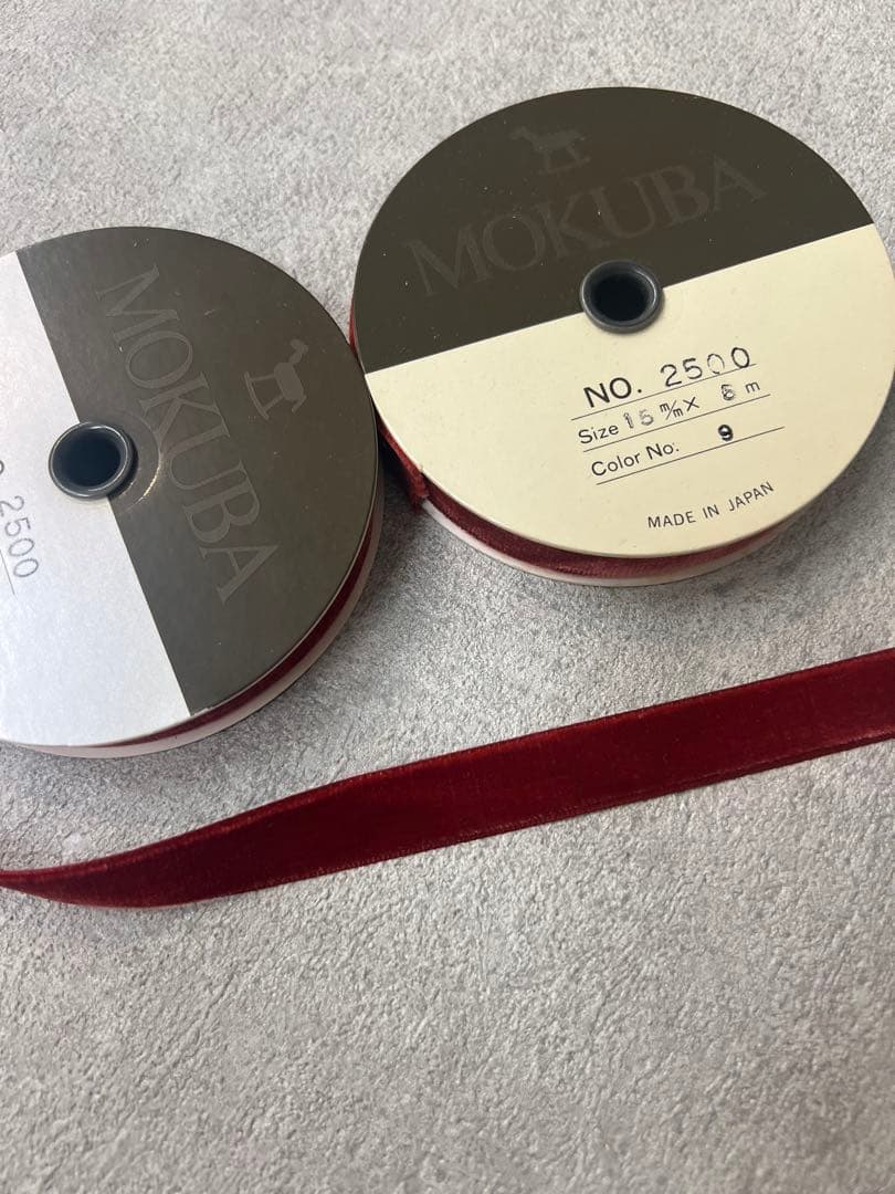 ぽ*中様 木馬 MOKUBA ベルベットリボン13ロールサンリボン2ロール　計1