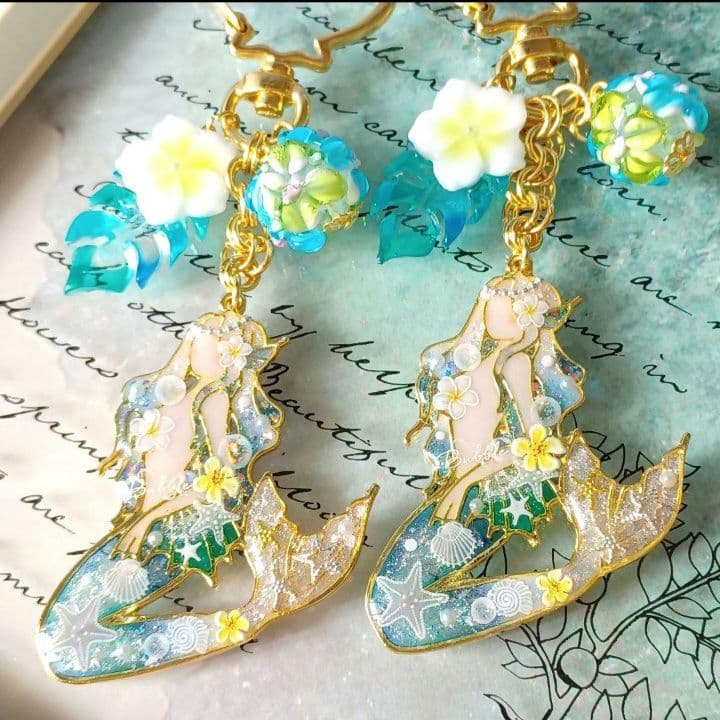 ☆海の女神☆マーメイド　他レジンキーホルダー計6点　ハンドメイド